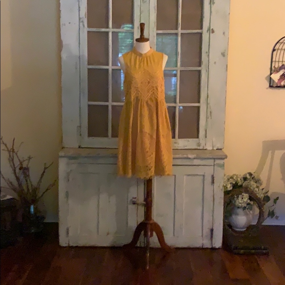 Mustard Yellow Lace Dress